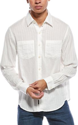 Todd Snyder Todd Snyder White Jacquard Point Collar Shirt