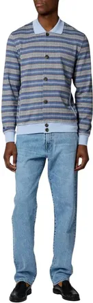 Paul Smith PS Stripe Cardigan - male - Paul Smith - Cardigans - Blue - S - Knitwear