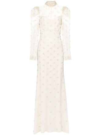 Jenny Packham Tabitha dress - women - Fabric - 10 - Neutrals