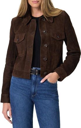 Paige Feyd Suede Jacket in Chocolate Brown at Nordstrom, Size X-Large