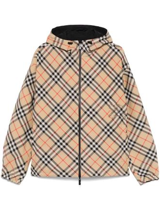 Burberry Check Motif Zipped Jacket