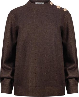 Nukus Nukus - Molly Pullover Strass - Dames - Truien - Bruin - Maat: M Nylon