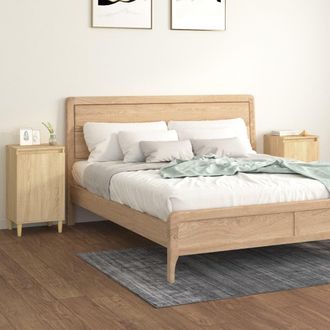 vidaXL Vidaxl - Mesitas De Noche 2 Uds Madera Contrachapada Roble 40x35x70 Cm