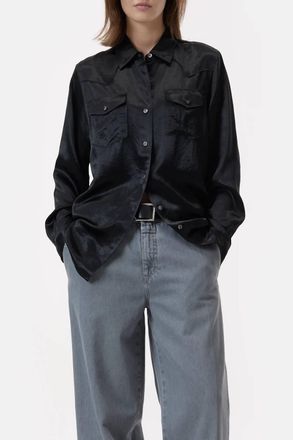 Closed Western Button Down Shirt In Black