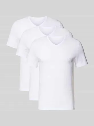 HUGO BOSS T-Shirt mit V-Ausschnitt im 3er-Pack Modell Classic in Weiss, Gr&ouml;&szlig;e XXL