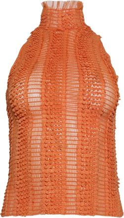 Roberta Einer ruffled turtleneck top - Orange