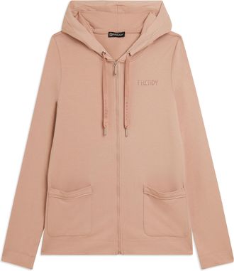 Freddy Felpa Cappuccio Zip con strass e inserto effetto seta