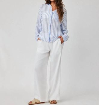 Bella Dahl Contrast Pocket Boyfriend Shirt In Stripe