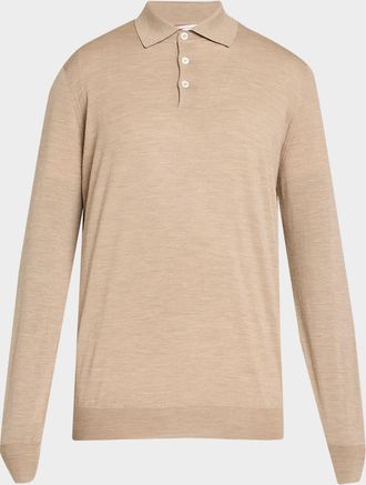 Brunello Cucinelli Men & apos;s Wool and Cashmere Polo Sweater