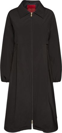 Elena Miro Nylon High Collar Flared Long Coat