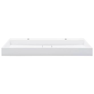 Berkfield Home Chic Wash Basin 120x46x11 cm Mineral Cast/Marble Cast White | Size: 120 x 46 x 11 cm