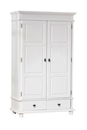 MID.YOU Mid.you Drehtürenschrank, Weiß, Holz, Kiefer, 4 Fächer, 2 Schubladen, 116x199x57 cm, Blauer Engel, BQ - Bündnis für Qualität, Made in Germany