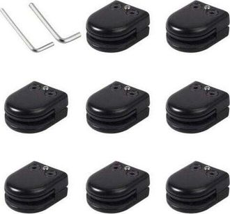 OEM Juego De 8 Abrazaderas De Vidrio De Acero Inoxidable 304 Negras - Soporte Robusto Para Vidrio De 8-10 Mm - Acabado Pulido - F&aacute;cil Instalaci&oacute;n