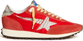 Golden Goose Red Sneakers with Silver Star Accents