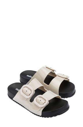 Melissa Cozy Buckle Slide Sandal in Black/Beige at Nordstrom, Size 10