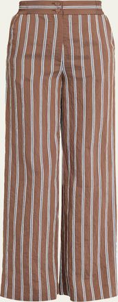 Veronica Beard Carraway Striped Wide-Leg Pants
