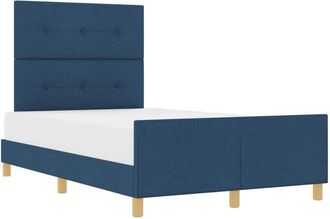 vidaXL Bed Frame with Headboard Blue 120 x 190 cm Fabric vidaXL