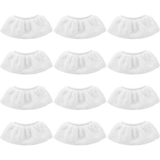 OEM Paquete De 12 Pa&ntilde;os De Limpieza De Microfibra, Blancos, Compatibles Con La Mayor&iacute;a De Limpiadores A Vapor - Crezuo