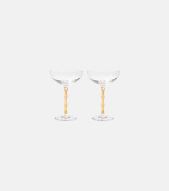 La DoubleJ Bamboo set of 2 crystal champagne coupes