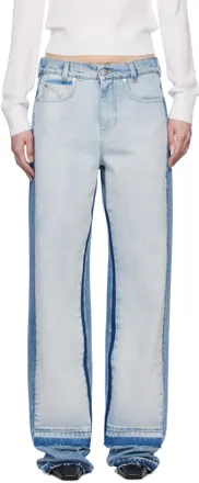 【関税込み】Stella McCartney ブルー ジッパー ジーンズ Stella McCartney zip-detail straight-leg Jeans | Blue