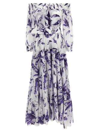 Samantha Sung Purple Cotton Long Womens Dress