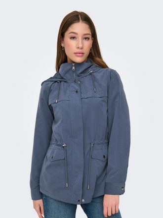 Only Parka ONLY ONLNEWSTARLINE SPRING JACKET CC OTW, Damen, Gr. XL, ombre blau, Web, Obermaterial: 92% Polyester, 8% Nylon, unifarben, h&uuml;ftlang, Jacken Par