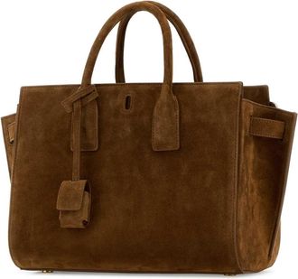 Saint Laurent Womens Sac De Jour Top Handle Bag Brown Calf
