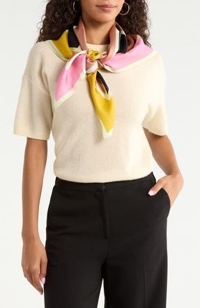 Nordstrom Printed Square Silk Scarf in Copper Triangles at Nordstrom