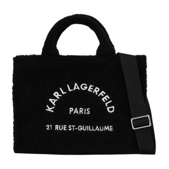 Karl Lagerfeld Tassen, Dames, Zwart, ONE Size, Polyester, Cabas A Vision Of The Future A4W50013 Noir