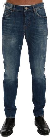 Frankie Morello Heren, Jeans, Blauw, Maat: W40 Katoen