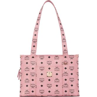 MCM Aren School Bag Tote in Visetos in Soft Pink at Nordstrom