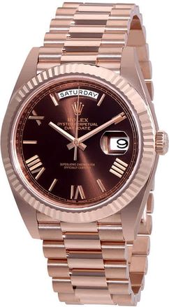 Rolex Day-Date 40 Chocolate Dial 18K Everose Gold President Automatic Mens Watch 228235CHRP
