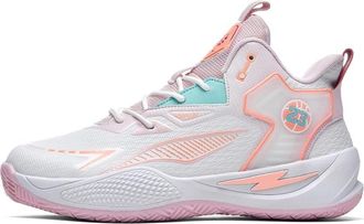 Generic Unisex Basketball Shoes High top Lightweight Fashionable Non Slip Teenage Couple Sports Boots Walking Shoes(Pink White,4.5 UK)