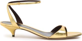 The Row The Row Vika Ankle Strap 35 Metallic Leather Sandals - Gold - 39 (IT39 / UK6)