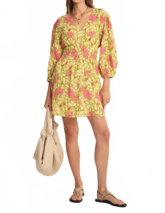 Velvet Draya V-Neck Dress In Mimosa