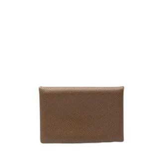 Herm&egrave;s Pre-owned Wallets, female, Brown, Size: ONE SIZE Pre-owned Calvi Wallet