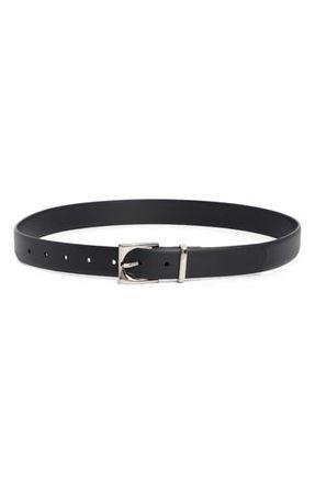 Nordstrom Rack Square Buckle Leather Belt in Black Dusk at Nordstrom Rack, Size X-Small