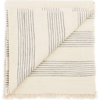Studio Variously Silica Chalk Off White And Gray Stripes Pattern Soft Handwoven Merino Throw in White/gray at Nordstrom
