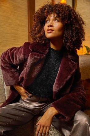 Roman Faux Fur Longline Coat