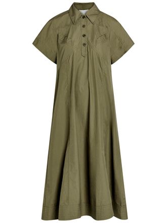 3.1 Phillip Lim Cotton-poplin Midi Shirt Dress - Olive - S (UK8-10 / S)