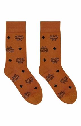 MCM Monogram Knit Socks in Cognac at Nordstrom, Size Medium