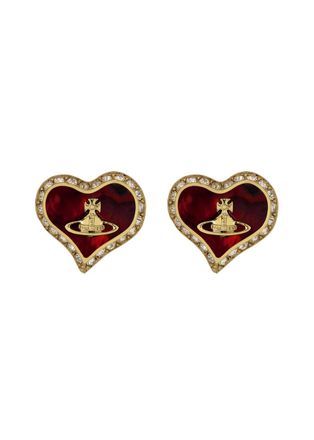 Vivienne Westwood Petra Heart Crystal-embellished Stud Earrings - Gold - One Size