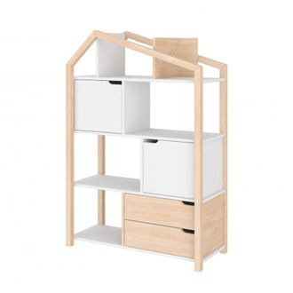 OEM Biblioth&egrave;que Maison Bellamy Phoebe Bois Et Blanc