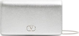 Valentino Garavani VLogo kleine bewerkte schoudertas - Zilver