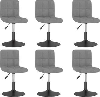 vidaXL Sillas De Comedor Giratorias 6 Uds De Terciopelo Gris Claro Vidaxl