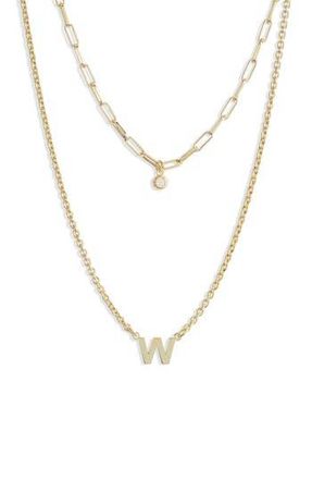 Meshmerise Diamond Initial Charm Necklace in Yellow-W at Nordstrom Rack