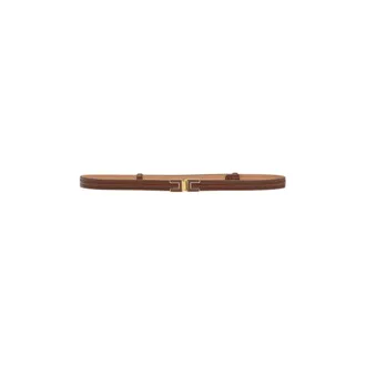 Elisabetta Franchi Accessoires, Dames, Bruin, S, Leer, Logo Gesp Band