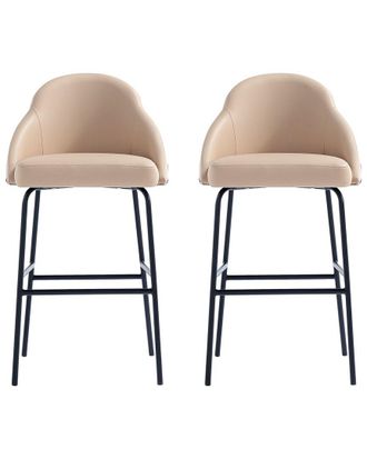 Manhattan Comfort Gracie Modern Leatherette Barstool With Steel Legs