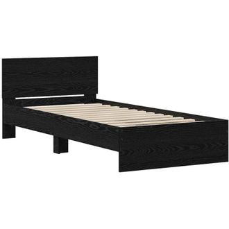 vidaXL Vidaxl - Estructura De Cama Roble Negro 75 X 190 Cm Madera Contrachapada