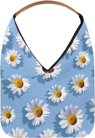 Generic Daisies Flowers Reusable Lightweight Grocery Bags - Foldable Into Compact Pouch, Washable & Sturdy, Multipurpose for Shopping and Travel